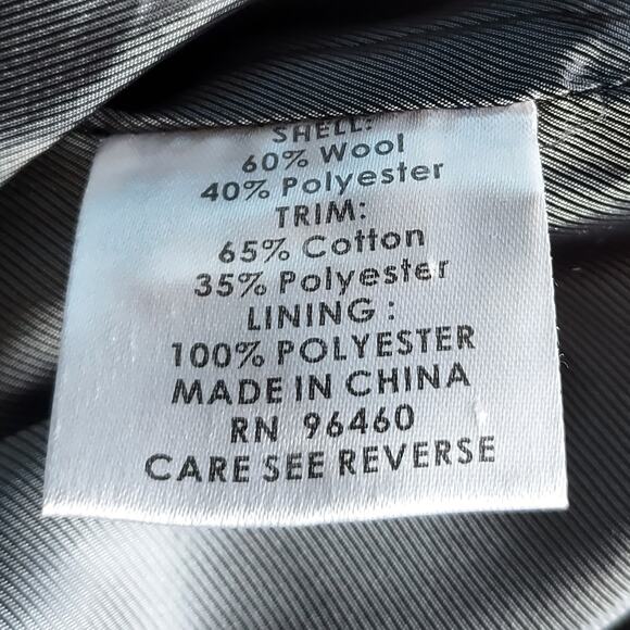 Madison Creek Outfitters Charcoal Gray Wool Vest Leather Trim Nickel Buttons LG - Picture 7 of 9